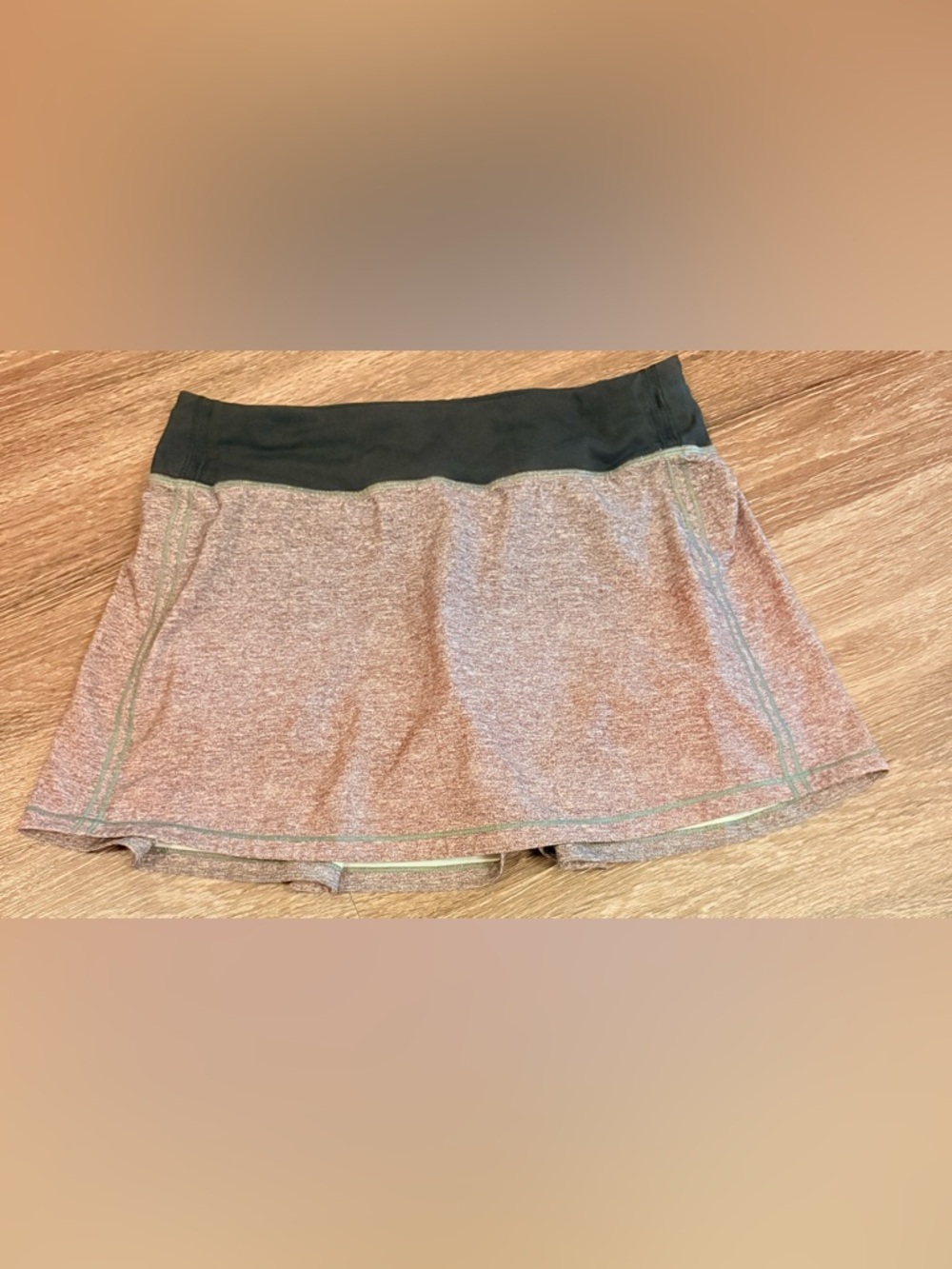 Lululemon Pace Rival MR Athleisure Skirt Gray with Black Waistband Size 6 Tall